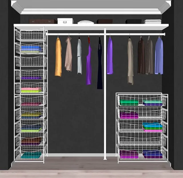 Løsning på innredning til garderobe mellom 240 - 360 cm