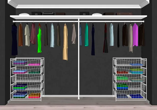 Løsning på innredning til garderobe mellom 240 - 360 cm