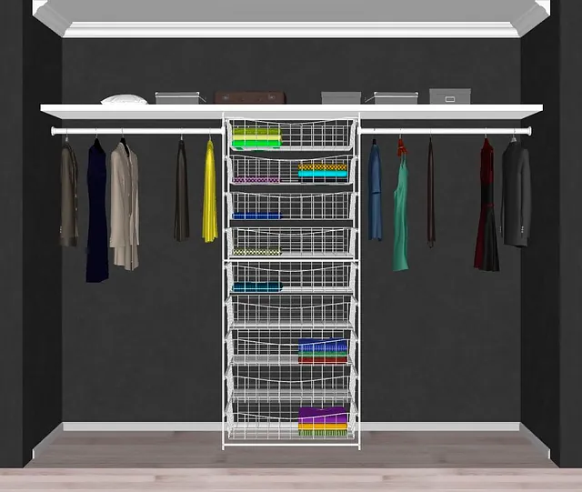 Løsning på innredning til garderobe mellom 240 - 360 cm
