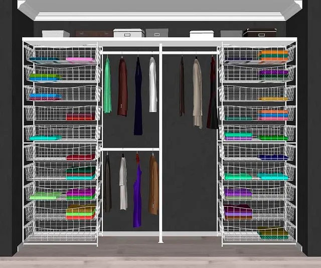 Løsning på innredning til garderobe mellom 240 - 360 cm