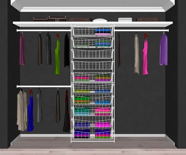 Løsning på innredning til garderobe mellom 240 - 360 cm