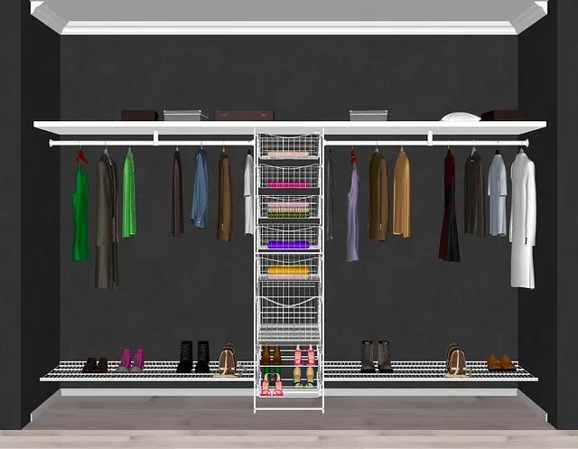 Løsning på innredning til garderobe mellom 240 - 360 cm