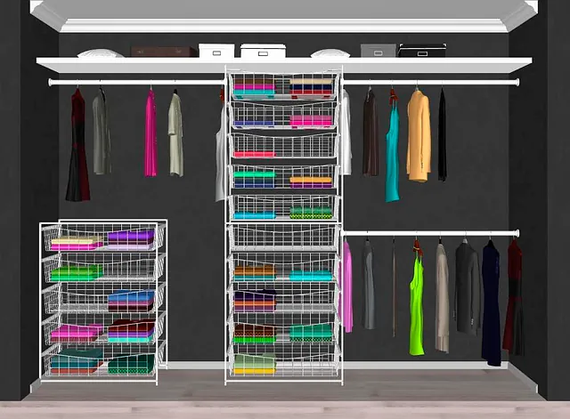 Løsning på innredning til garderobe mellom 240 - 360 cm