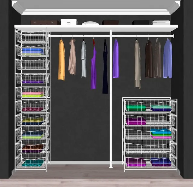 Løsning på innredning til garderobe mellom 240 - 360 cm
